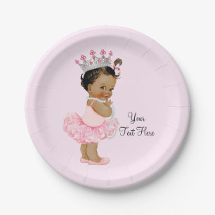 Assiettes En Carton Baby shower Ethnique Vintage Princesse Ballerina