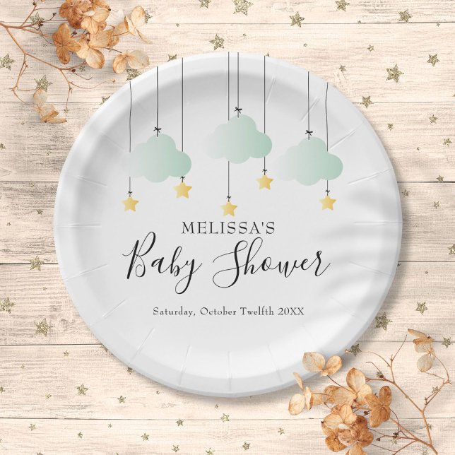 Assiettes En Carton Baby Shower Étincelle Étincelle Petite Étoile (Twinkle Twinkle Little Star Baby Shower Paper Plates)