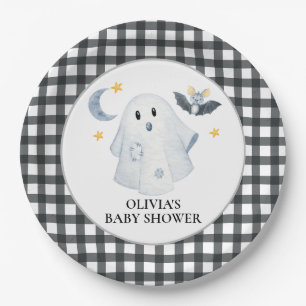 Assiettes En Carton Baby Shower Fantôme d'Halloween Petit Boo