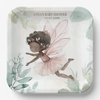 Assiettes En Carton Baby shower Fée Noire