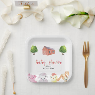 Assiettes En Carton Baby shower ferme - baby shower