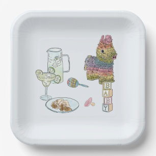 Assiettes En Carton Baby shower Fiesta