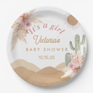 Assiettes En Carton Baby Shower Fille Boho Désert Sud-Ouest Arizona