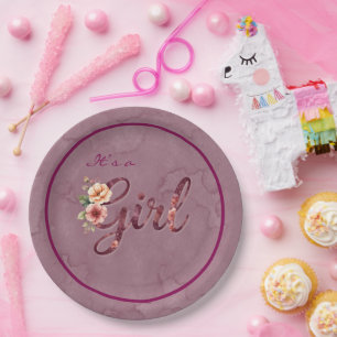 Assiettes En Carton Baby Shower Fille Florale