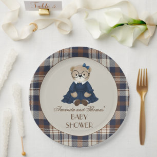 Assiettes En Carton Baby Shower Fille Ourson Vintage