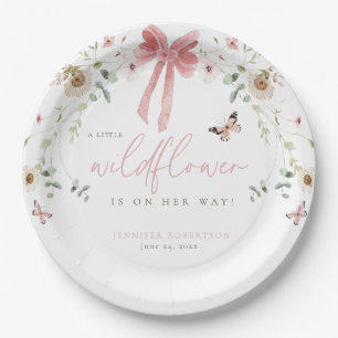 Assiettes En Carton Baby Shower Fille Papillon Petite Fleur Sauvage