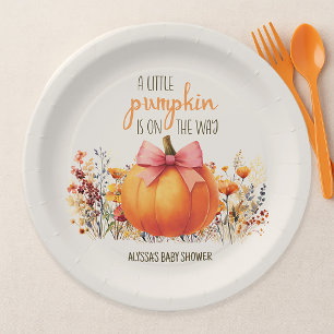 Assiettes En Carton Baby Shower Fille Petit Citrouille Rose