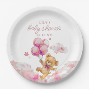 Assiettes En Carton Baby shower fille rose d'attente mignonne