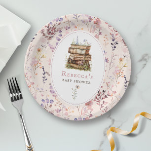 Assiettes En Carton Baby shower fille rose floral blush