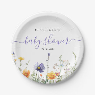 Assiettes En Carton Baby shower fleur sauvage