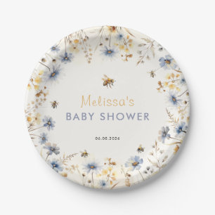 Assiettes En Carton Baby Shower Fleur Sauvage Printemps 