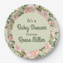 Baby shower floral aquarelle