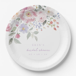 Assiettes En Carton Baby Shower Floral Printanier de Mariage
