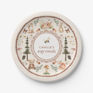 Assiettes En Carton Baby shower forestier rustique