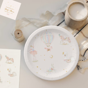 Assiettes En Carton Baby shower Girl Star Princess Fairytale Ballerina