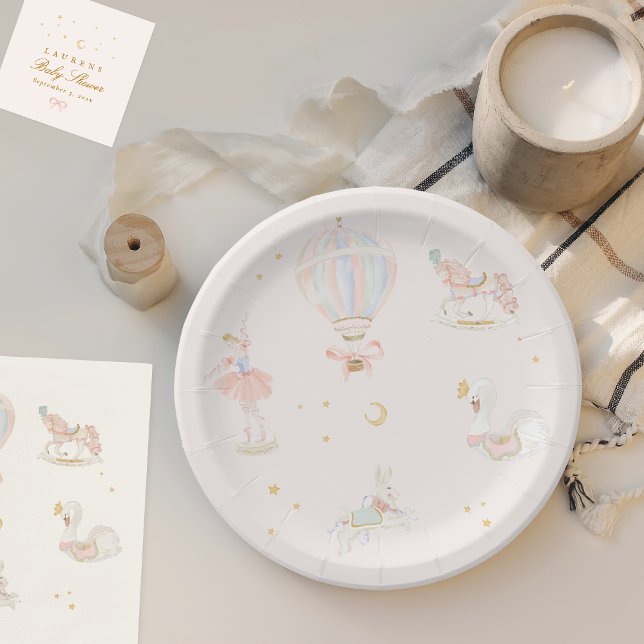 Assiettes En Carton Baby shower Girl Star Princess Fairytale Ballerina (Créateur téléchargé)