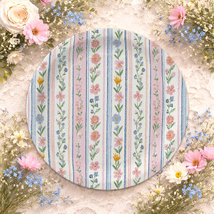 Assiettes En Carton Baby Shower Grandmillennial Vintage