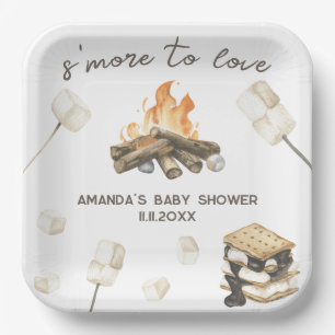 Assiettes En Carton Baby Shower Guimauve Aquarelle