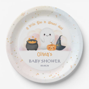 Assiettes En Carton Baby shower Halloween Little Boo
