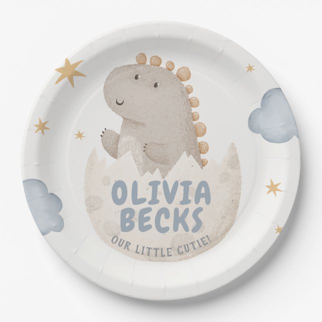 Assiettes En Carton Baby shower illustratif Pastel Watercolor (Devant)