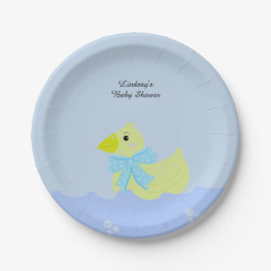 Assiettes En Carton Baby shower jaune canard