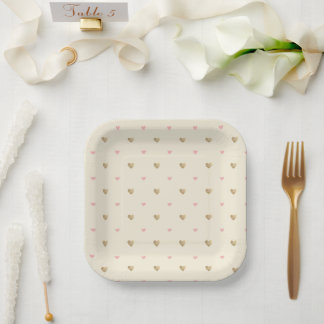 Assiettes En Carton Baby shower jaune chic