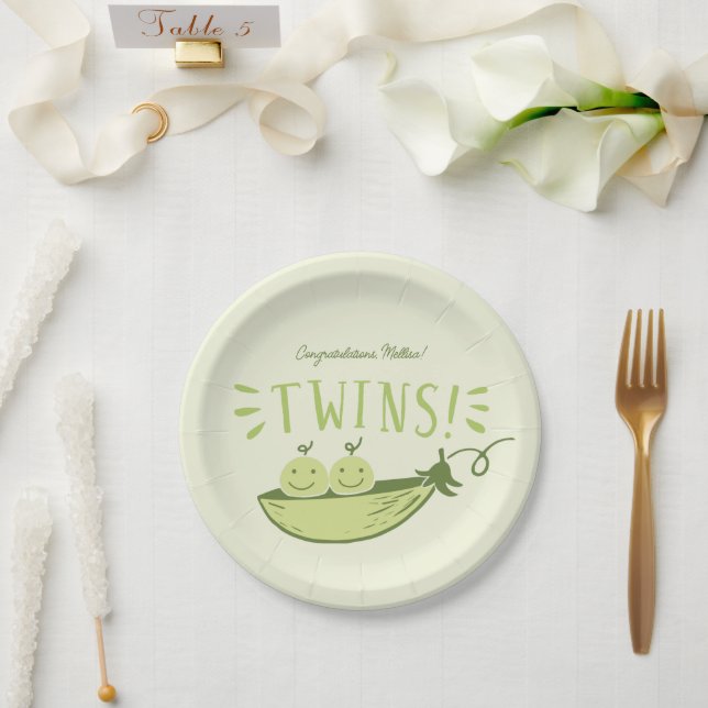 Assiettes En Carton Baby shower jumeaux (Mariage)