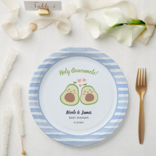 Assiettes En Carton Baby shower jumeaux neutre genre de l'Avocado