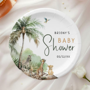 Assiettes En Carton Baby shower Jungle Safari