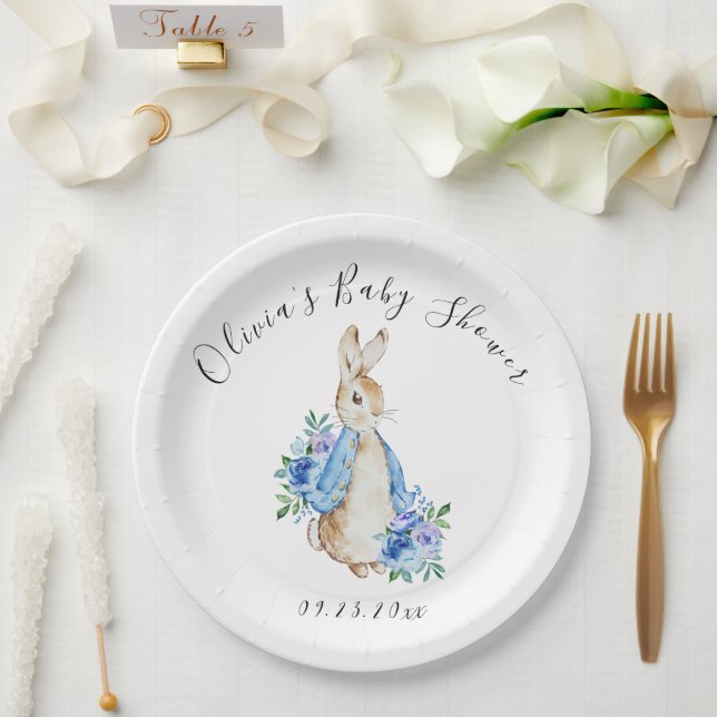 Assiettes En Carton Baby shower lapin lapin Blue Peter (Mariage)