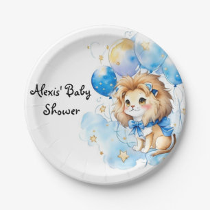 Assiettes En Carton Baby shower Lion mignon