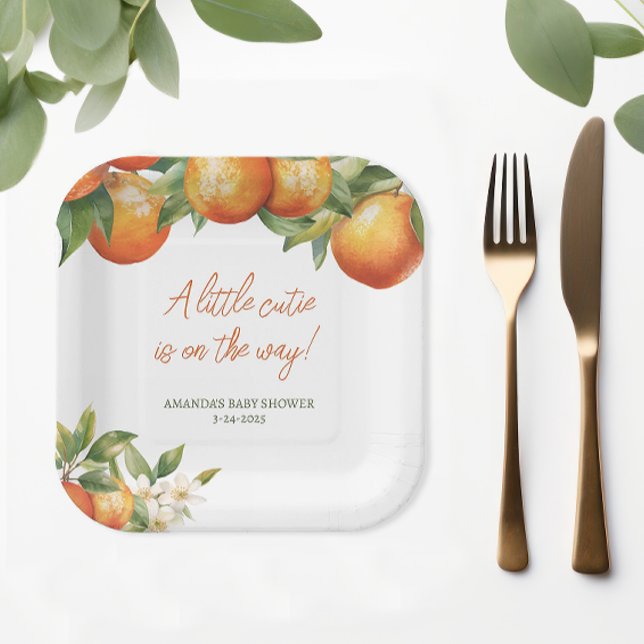 Assiettes En Carton Baby shower Little Cutie (Little Cutie Baby Shower Paper Plate)