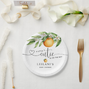 Assiettes En Carton Baby shower Little Cutie sur le chemin Aquarelle