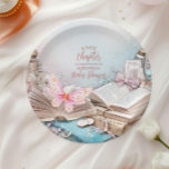 Assiettes En Carton Baby shower Magic Boho Storybook<br><div class="desc">Ajoutez une touche de magie littéraire à votre baby shower avec nos Plaques de papier de Baby shower du nouveau chapitre Storybook. Conçues sur le thème du livre d’histoires, ces assiettes sont ornées de livres empilés, d’élégants accents d’aquarelle et d’une typographie fantaisiste qui célèbre le début du nouveau chapitre de...</div>
