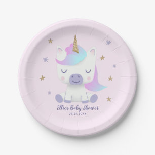 Assiettes En Carton Baby shower magique de filles de licorne