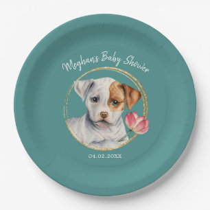 Assiettes En Carton Baby shower mignon Teal de chiot