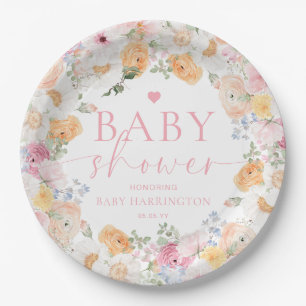 Assiettes En Carton Baby shower Millie Floral