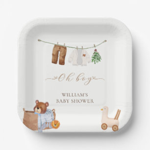 Assiettes En Carton Baby shower minimal Boho Boy
