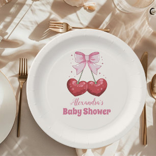 Assiettes En Carton Baby shower minimaliste de fille de la corne rose