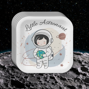 Assiettes En Carton Baby shower minimaliste des petits astronautes