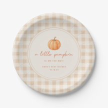 Baby Shower Minimaliste Gingham "Petite Citrouille