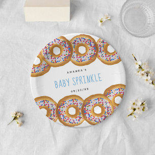 Assiettes En Carton Baby shower moderne Donut Boys saupoudrer