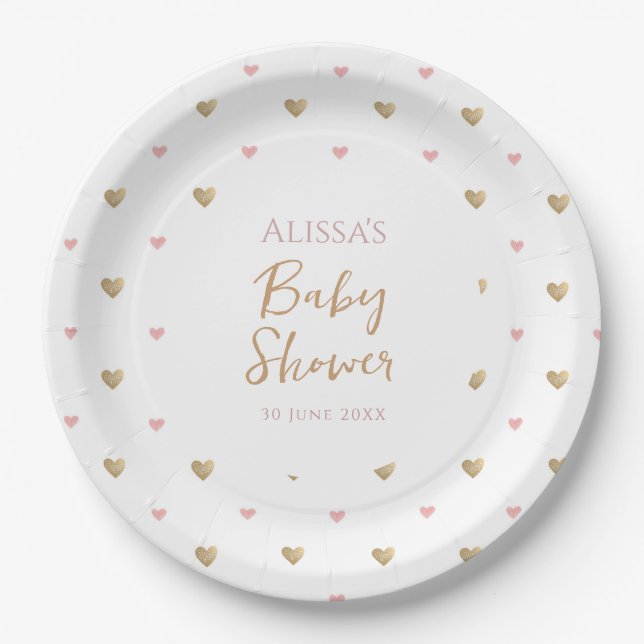 Assiettes En Carton Baby shower moderne et chic (Devant)