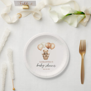 Assiettes En Carton Baby shower moderne Teddy Bear Genre Neutre