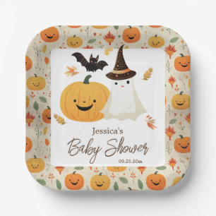 Assiettes En Carton Baby shower Motif de Little Boo Halloween