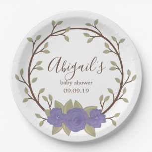 Assiettes En Carton Baby shower mou de germe de fleurs