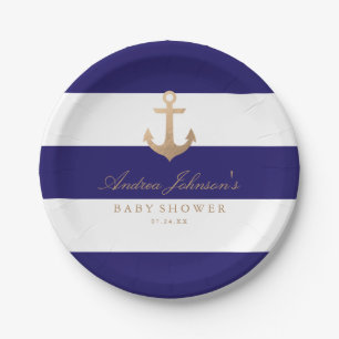 Assiettes En Carton Baby shower nautique de marine