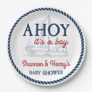 Assiettes En Carton Baby Shower Naútque C'est un Garçon