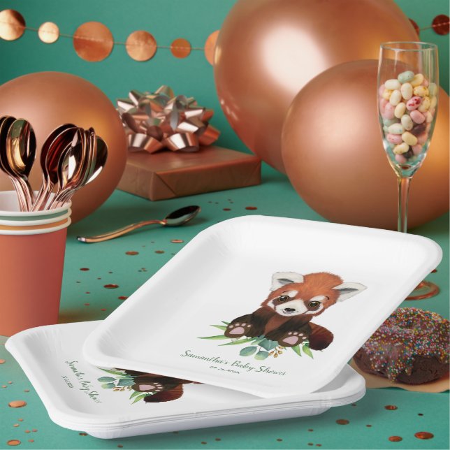 Assiettes En Carton Baby shower neutre de l'ours vert (Multi)