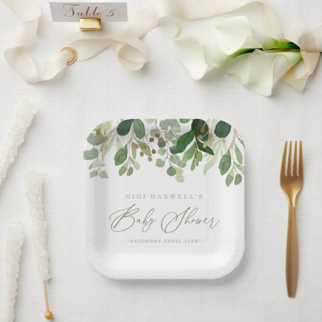 Assiettes En Carton Baby shower neutre pour les animaux des bois (Mariage)